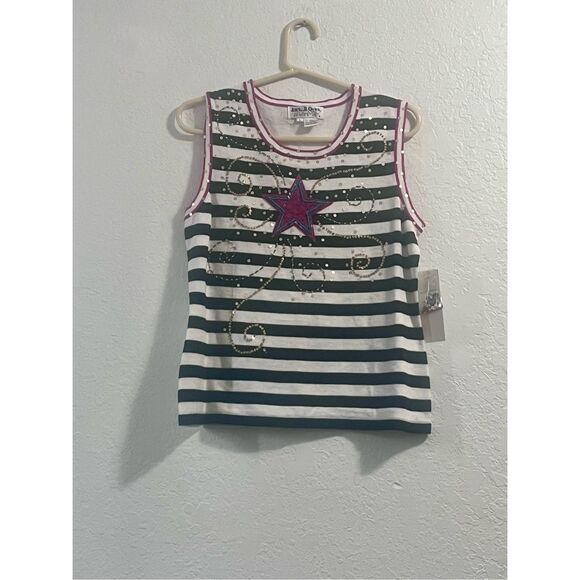 NWT Jack b quick   Sweater  Large Star Americana Beads Sequin 4th Of July - Picture 1 of 3